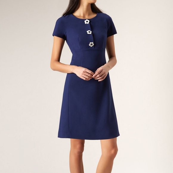 hobbs navy and white dress